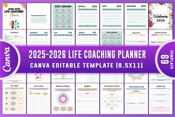 2025-2026 Life Coaching Planner Canva
