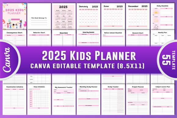 2025 Kids Planner Canva KDP Interiors: A Comprehensive Planning Tool for Parents and Educators