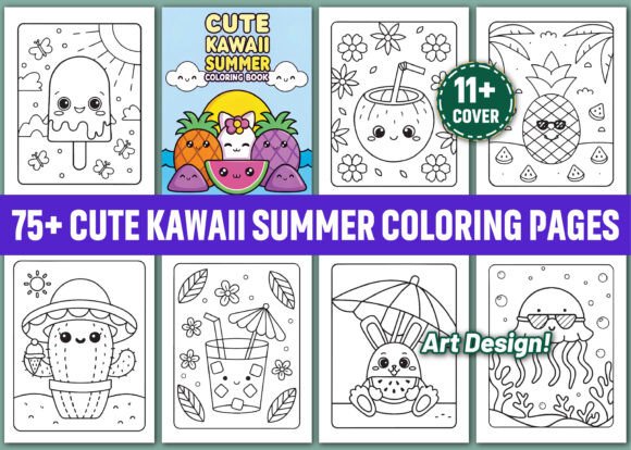 75 Cute Kawaii Summer Coloring Pages