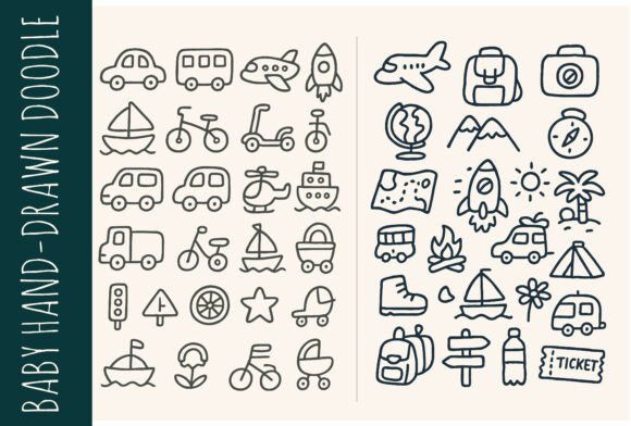 Cute Vehicles Adventure Icons