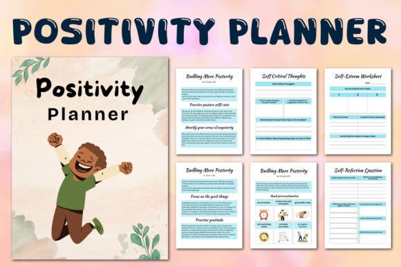 Positivity Planner Canva Kdp Interiors