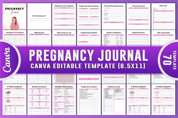 Pregnancy Journal Canva KDP Interiors