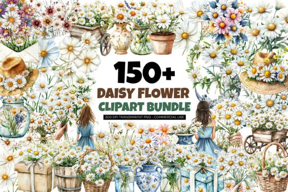 Watercolor Daisy Flower Clipart Bundle: A Strategic Resource for Creative Projects